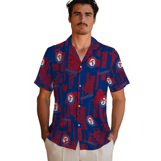Texas Rangers Hawaiian Shirt - Turtle Lines | Moonbestprint