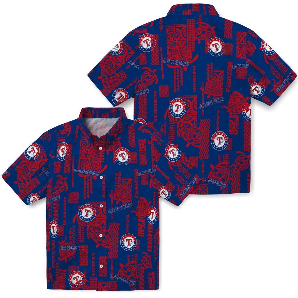 Texas Rangers Hawaiian Shirt - Turtle Lines | Moonbestprint
