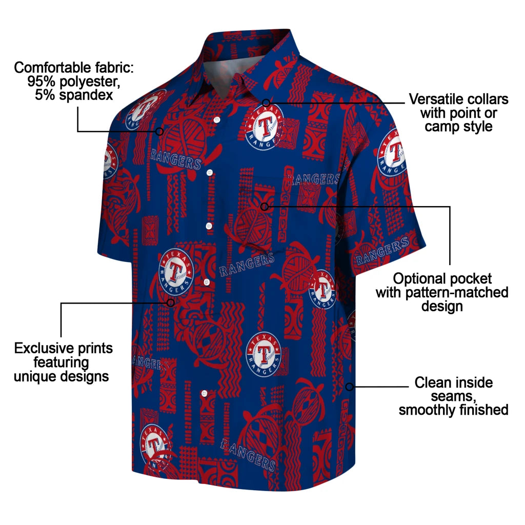 Texas Rangers Hawaiian Shirt - Turtle Lines | Moonbestprint