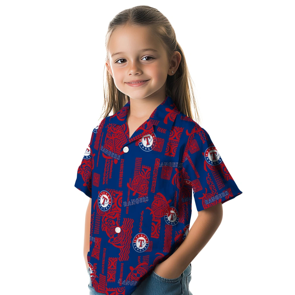 Texas Rangers Hawaiian Shirt - Turtle Lines | Moonbestprint