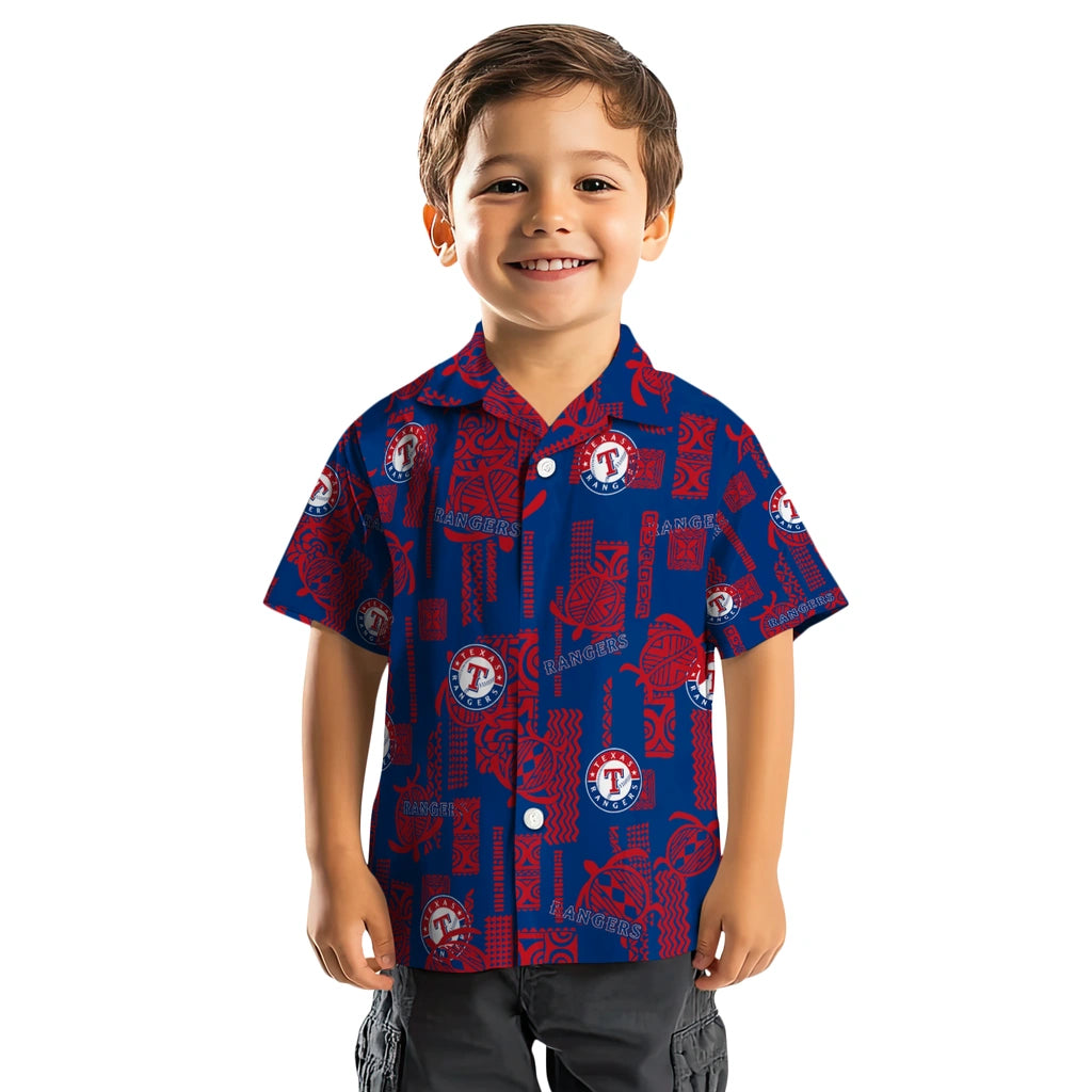 Texas Rangers Hawaiian Shirt - Turtle Lines | Moonbestprint