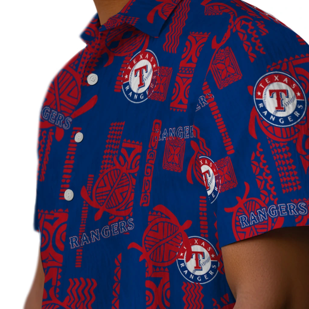 Texas Rangers Hawaiian Shirt - Turtle Lines | Moonbestprint