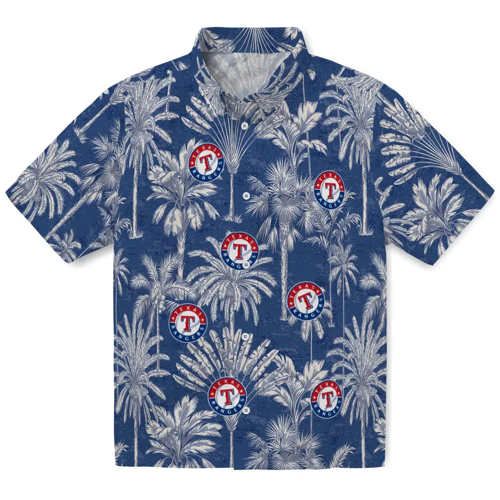 Texas Rangers Hawaiian Shirt - Vintage Palm Tree | Moonbestprint