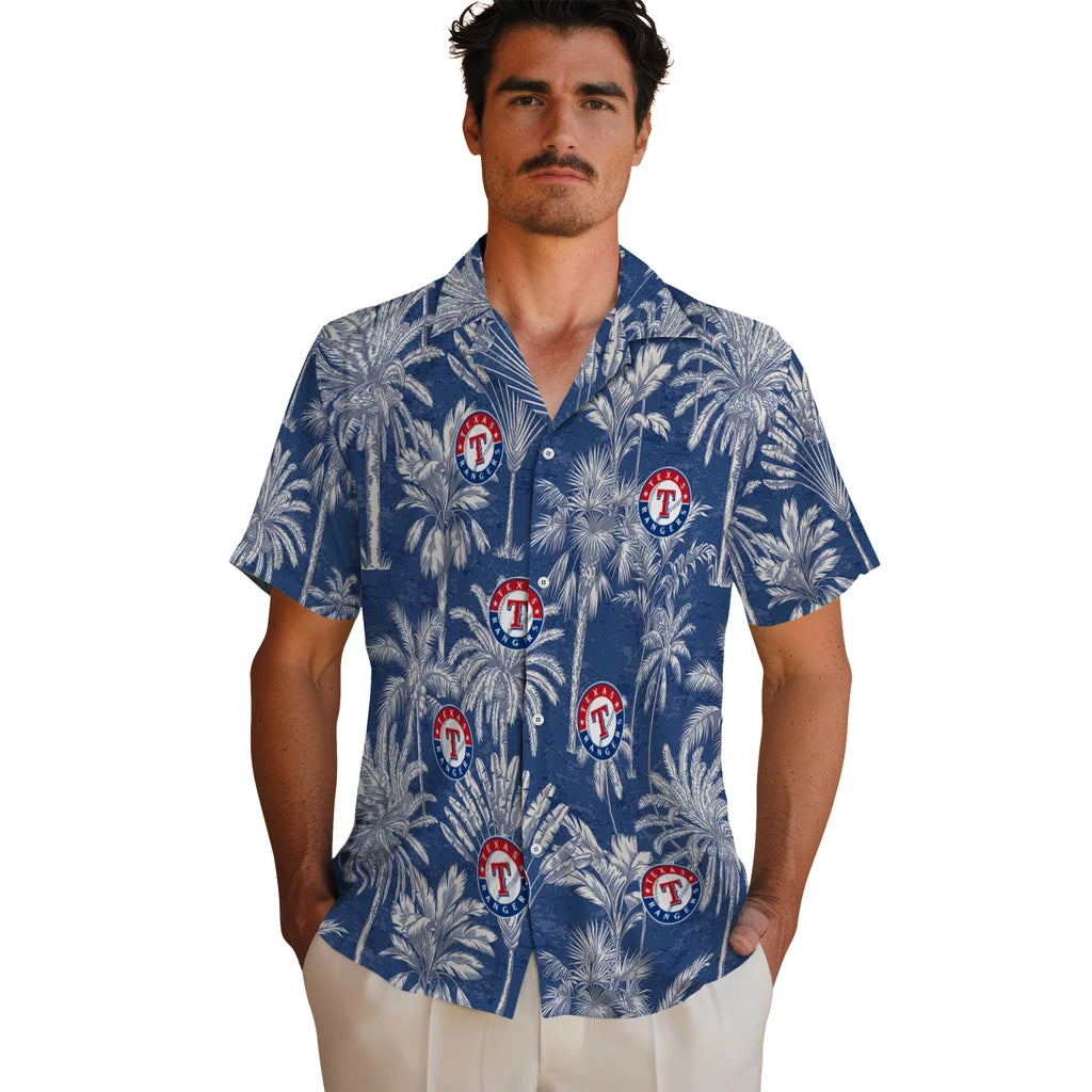 Texas Rangers Hawaiian Shirt - Vintage Palm Tree | Moonbestprint