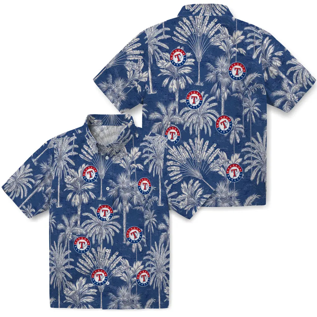 Texas Rangers Hawaiian Shirt - Vintage Palm Tree | Moonbestprint