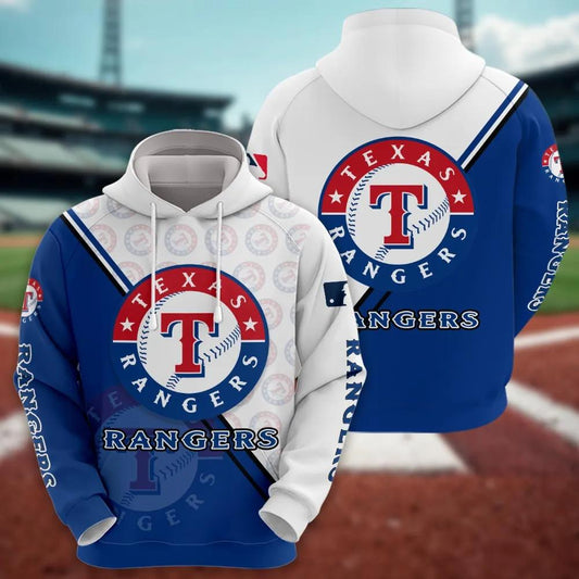 Texas Rangers Logo 3D MLB All Over Print Hoodie -Moonbestprint