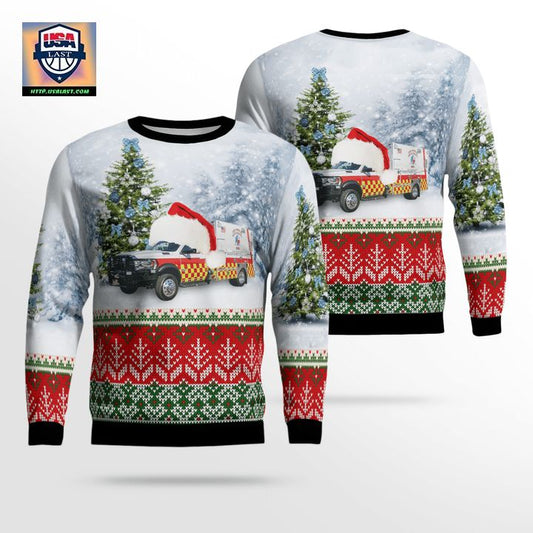 Texas San Marcos Hays County EMS Christmas AOP Sweater ? Usalast