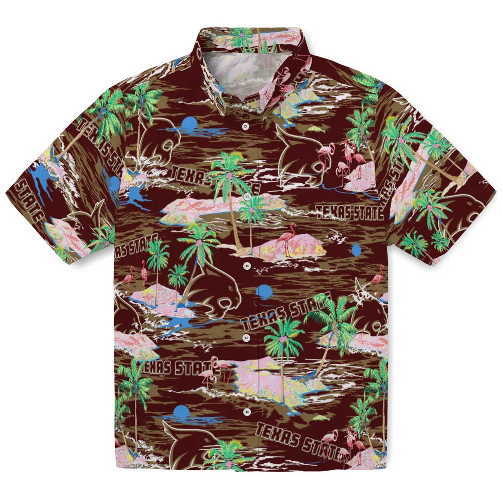 Texas State Bobcats Flamingo Retreat 2026 Hawaiian Shirt – Moonbestprint
