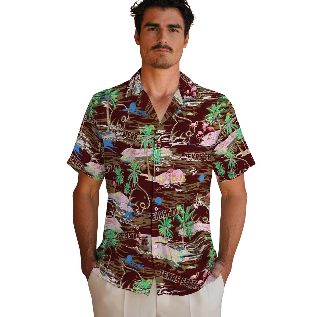 Texas State Bobcats Flamingo Retreat 2026 Hawaiian Shirt – Moonbestprint