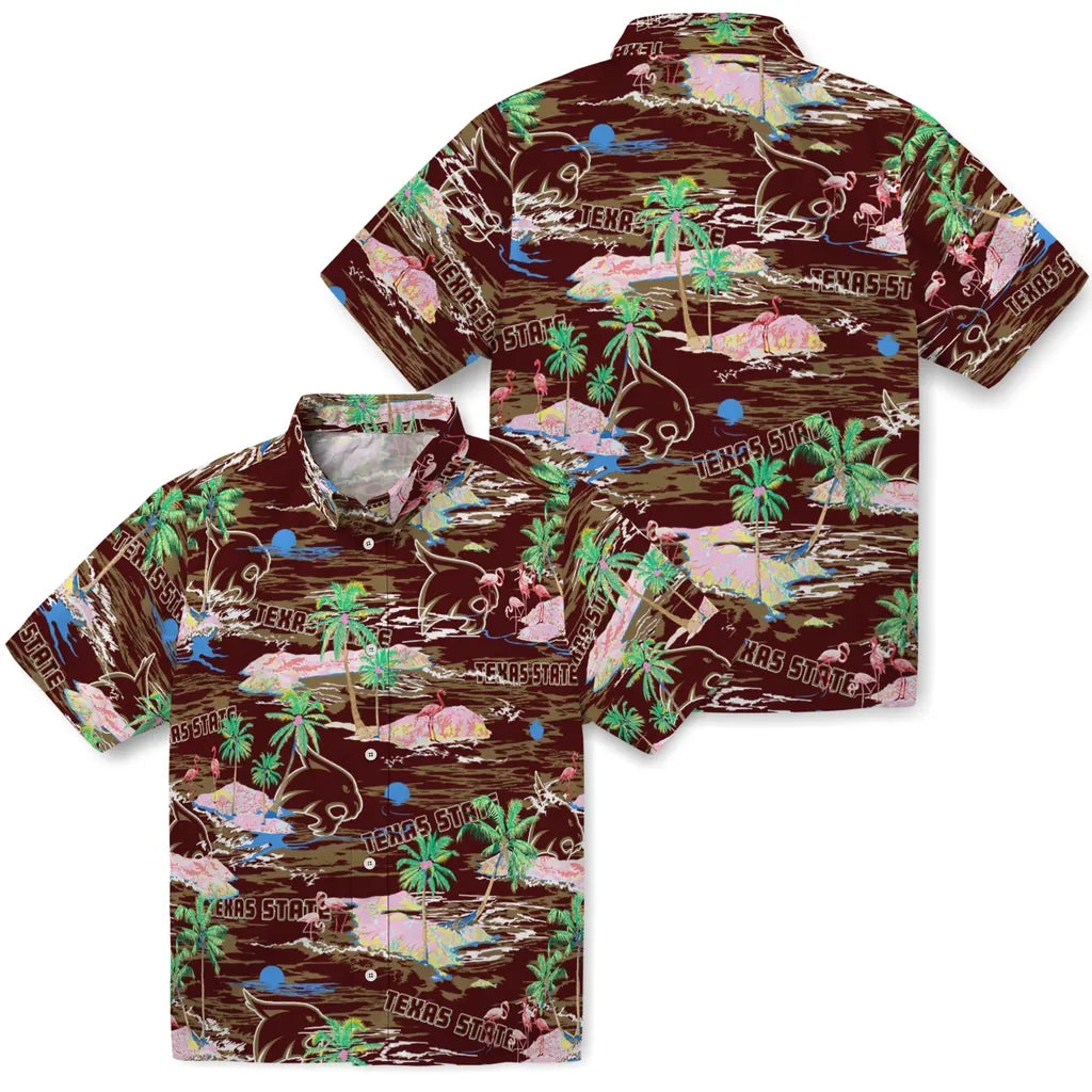 Texas State Bobcats Flamingo Retreat 2026 Hawaiian Shirt – Moonbestprint