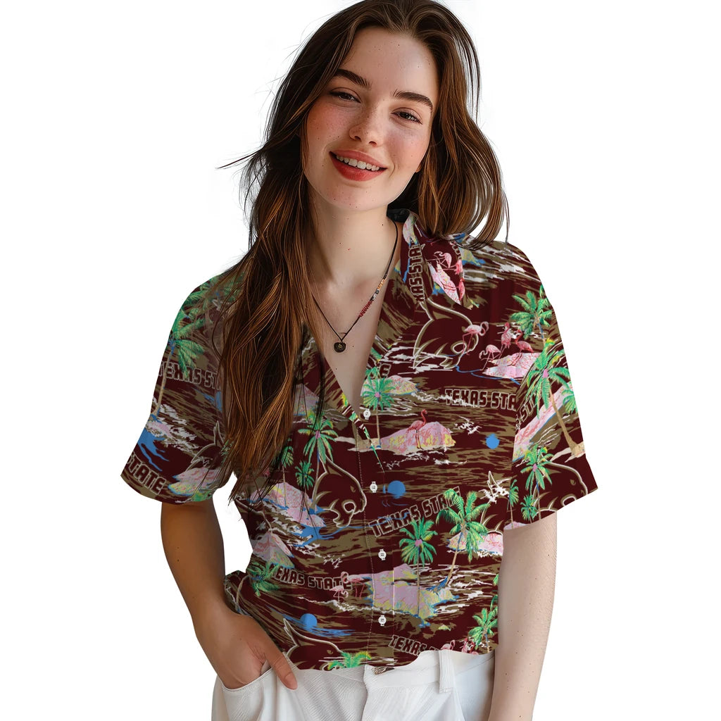 Texas State Bobcats Flamingo Retreat 2026 Hawaiian Shirt – Moonbestprint