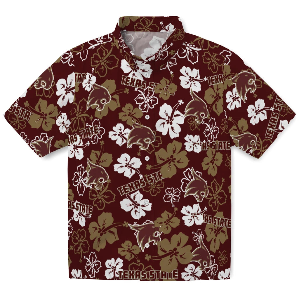 Texas State Bobcats Hibiscus Bloom Hawaiian Shirt – Moonbestprint
