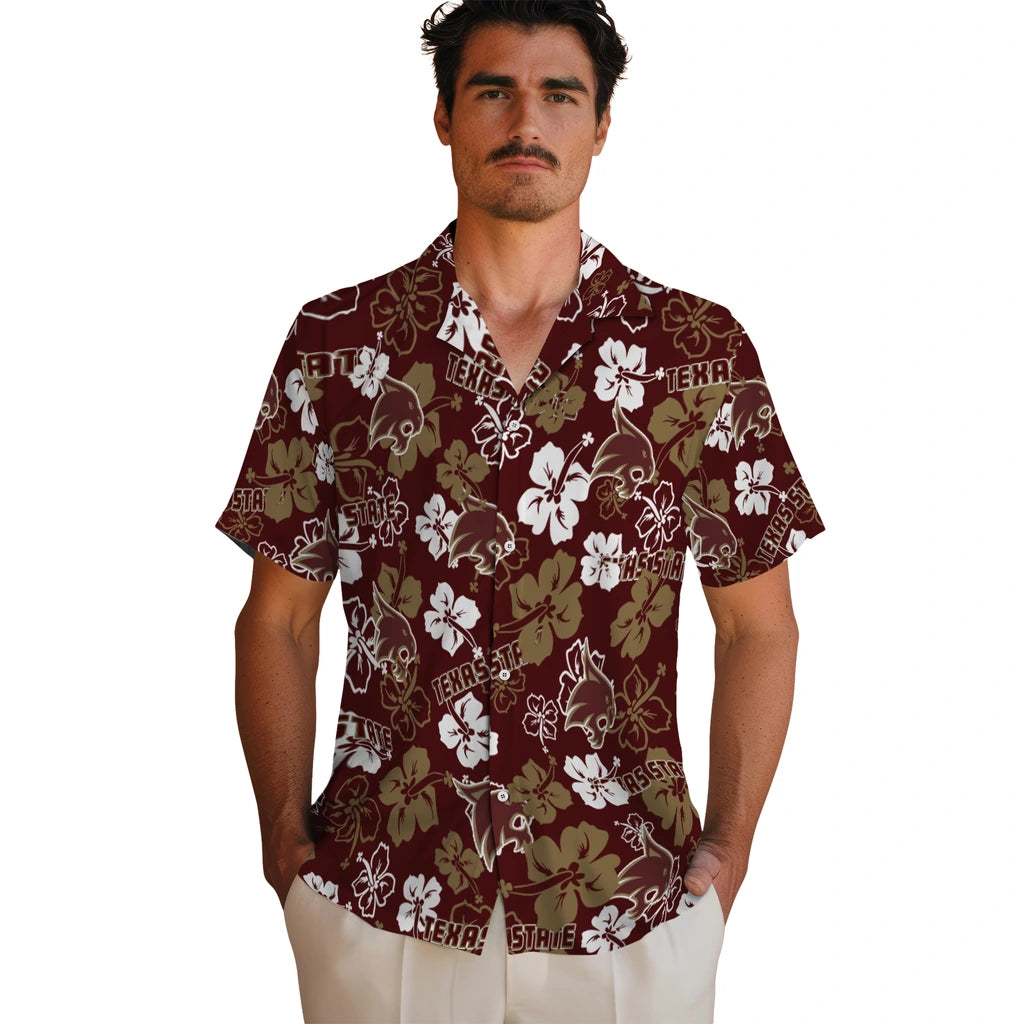 Texas State Bobcats Hibiscus Bloom Hawaiian Shirt – Moonbestprint