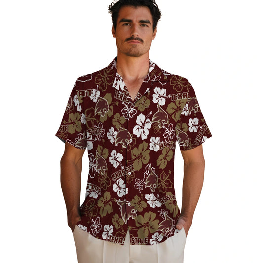 Texas State Bobcats Hibiscus Bloom Hawaiian Shirt – Moonbestprint