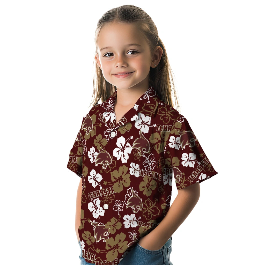 Texas State Bobcats Hibiscus Bloom Hawaiian Shirt – Moonbestprint