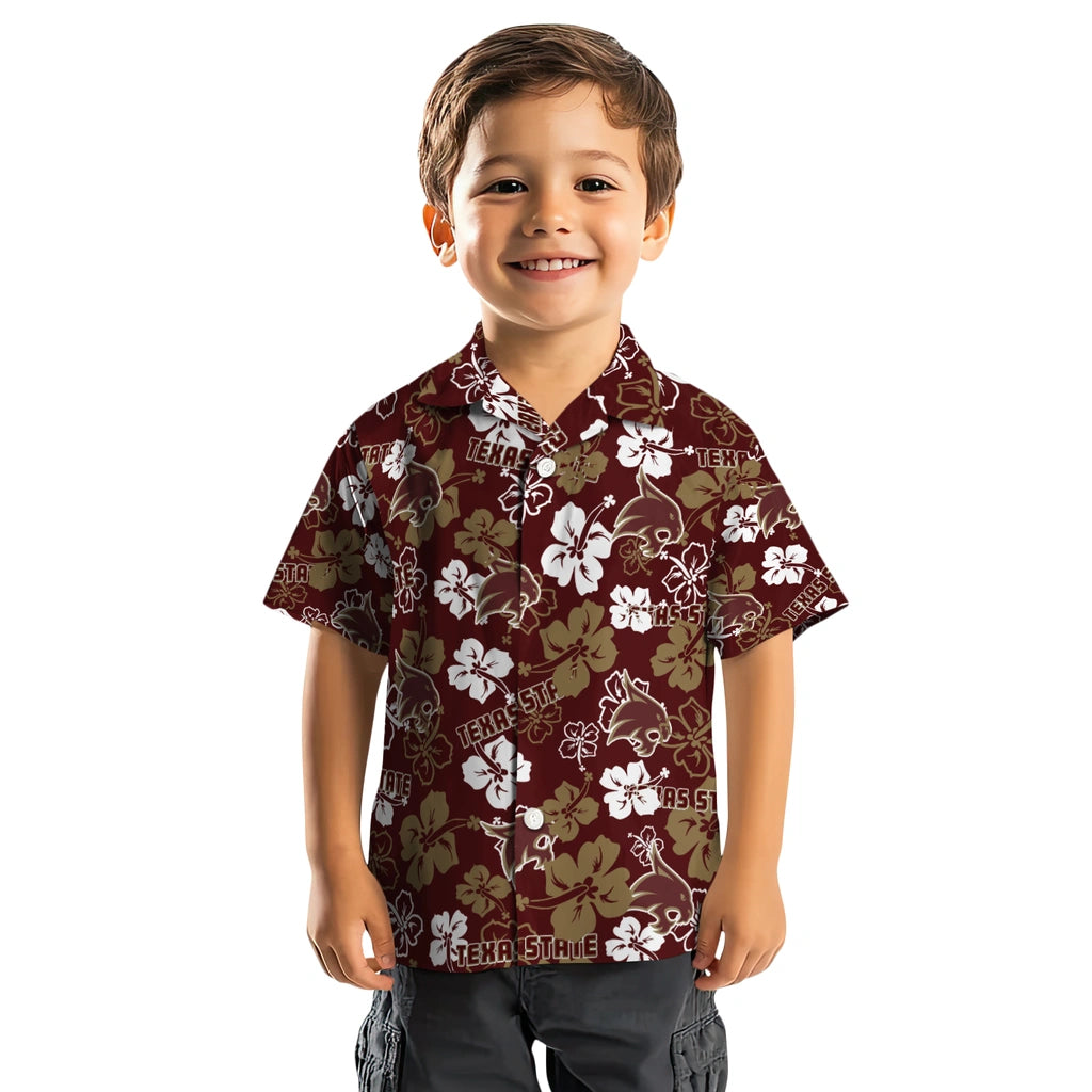 Texas State Bobcats Hibiscus Bloom Hawaiian Shirt – Moonbestprint