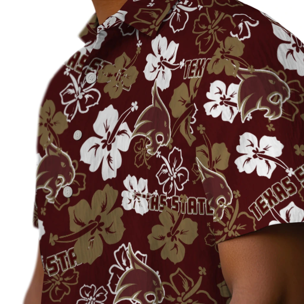 Texas State Bobcats Hibiscus Bloom Hawaiian Shirt – Moonbestprint