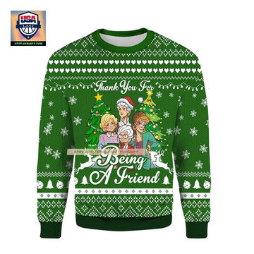 Thank You For Being A Friend Golden Girls Ugly Christmas 3D Sweater ? Usalast