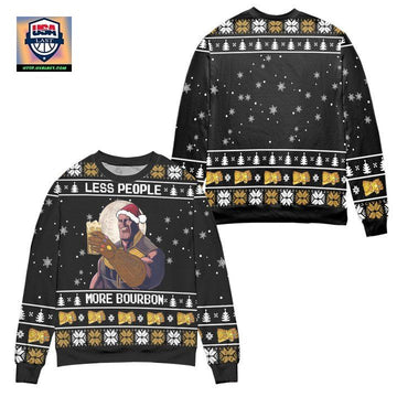 Thanos Less People More Bourbon Snowflake Ugly Christmas Sweater ? Black ? Usalast