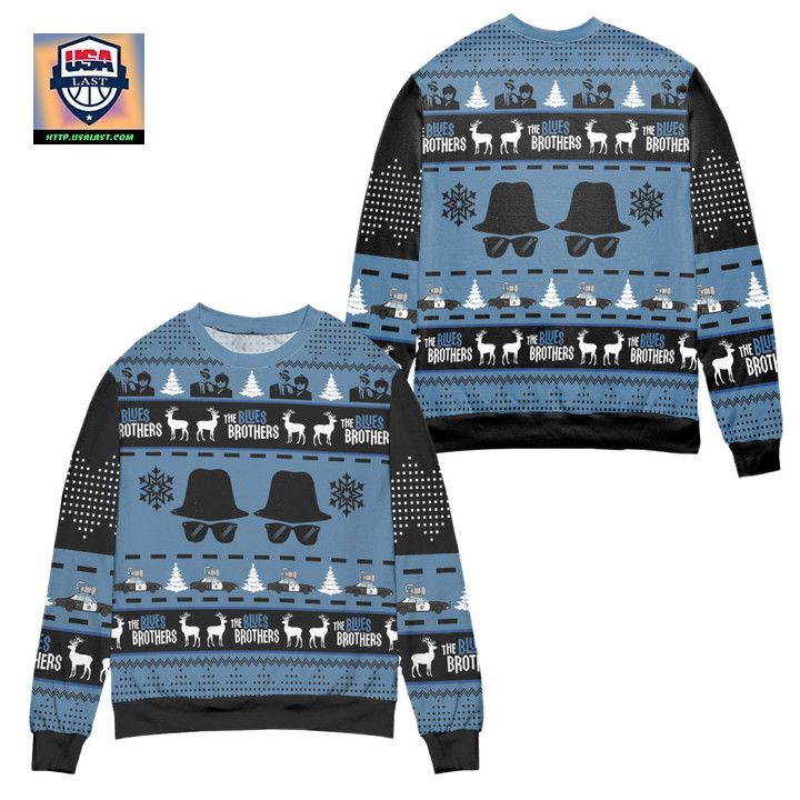The Blues Brothers Snowflake Ugly Christmas Sweater ? Black Blue ? Usalast