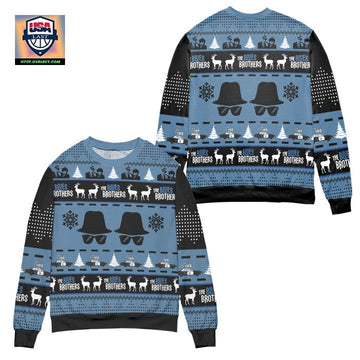 The Blues Brothers Snowflake Ugly Christmas Sweater ? Black Blue ? Usalast