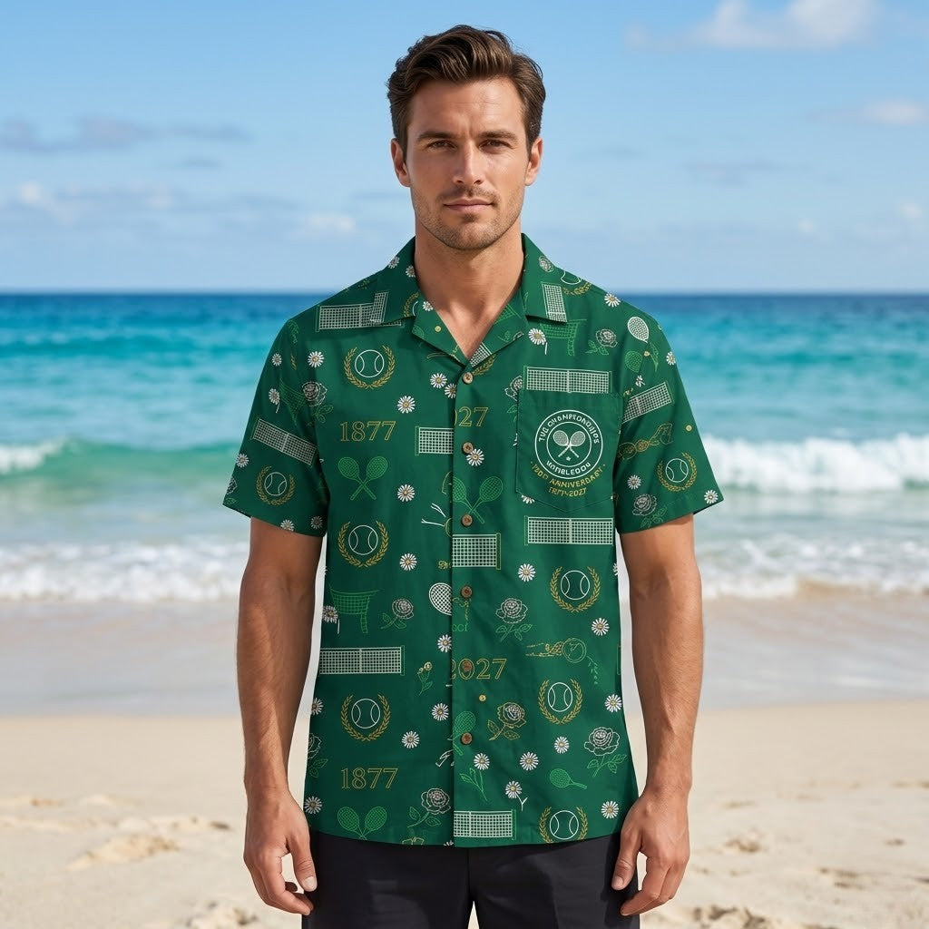 Unisex The Championships Wimbledon 150th Anniversary 1877-2027 Graphic Hawaiian Shirt for Soccer Fans – Moonbestprint