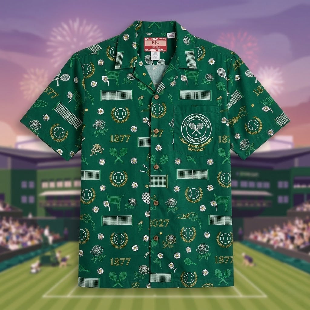 Unisex The Championships Wimbledon 150th Anniversary 1877-2027 Graphic Hawaiian Shirt for Soccer Fans – Moonbestprint
