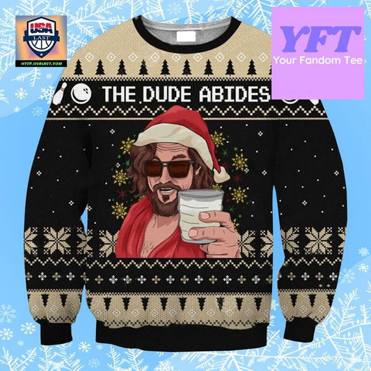 The Dude Abide For Goodness Sake The Dude Abide 3d Ugly Christmas Sweater ? Usalast