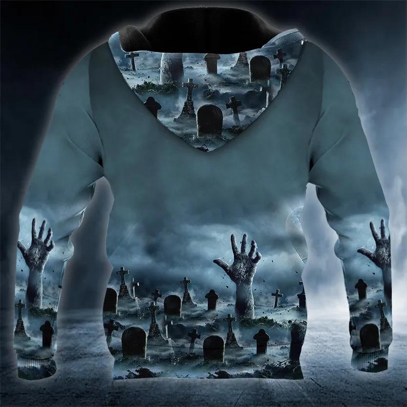 The Night Hunter Skull 3D All Over Print Hoodie -Moonbestprint