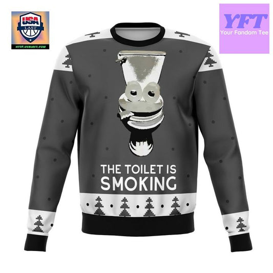 The Toilet Is Smoking Meme 2022 Design 3d Ugly Christmas Sweater ? Usalast