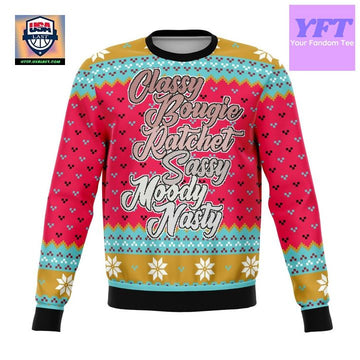Tik Tok Classy Bougie Ratchet Meme 2022 Design 3d Ugly Christmas Sweater ? Usalast