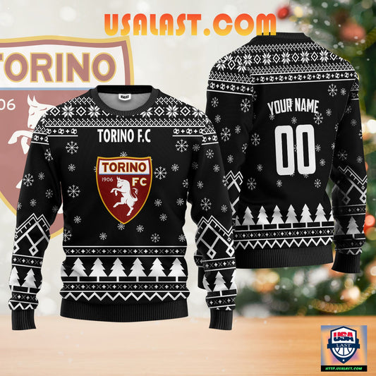 Torino FC Personalized Ugly Christmas Sweater Black Version ? Usalast