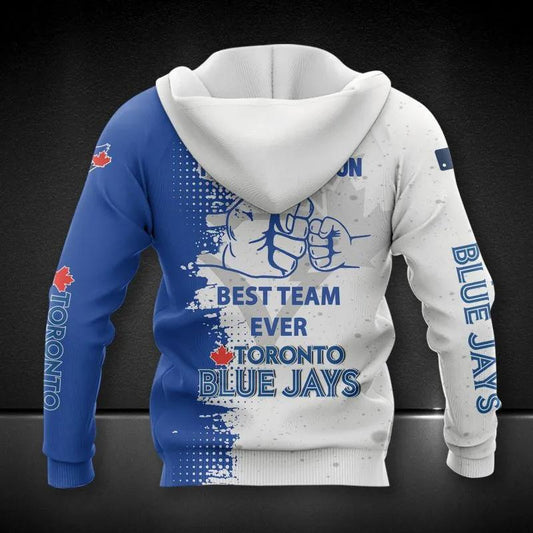 Toronto Blue Jays Dad And Son MLB All Over Print Hoodie -Moonbestprint