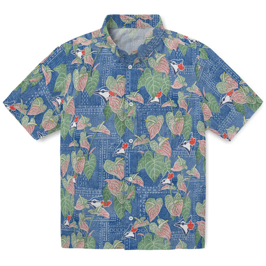 Toronto Blue Jays Hawaiian Shirt - Anthurium Overlay | Moonbestprint
