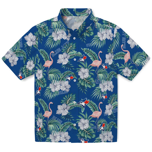 Toronto Blue Jays Hawaiian Shirt - Flamingo and Hibiscus | Moonbestprint