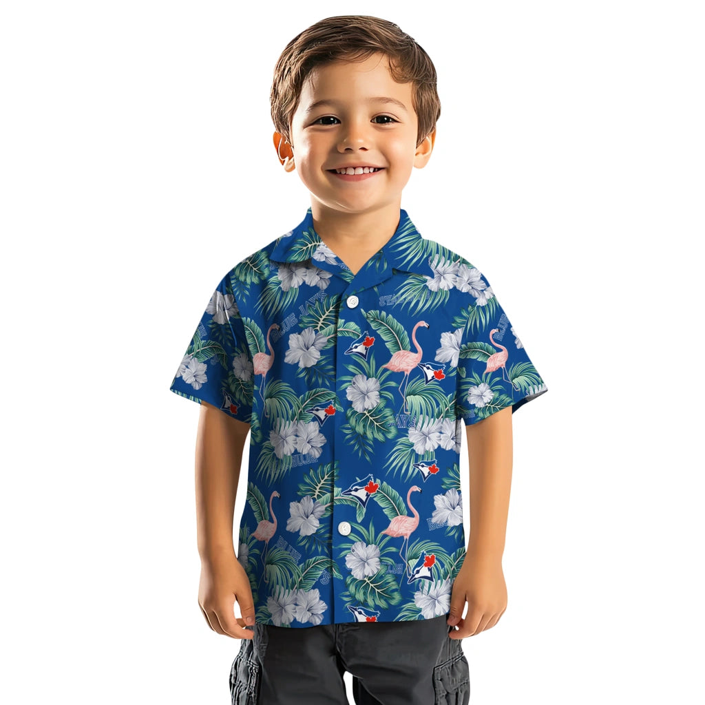 Toronto Blue Jays Hawaiian Shirt - Flamingo and Hibiscus | Moonbestprint