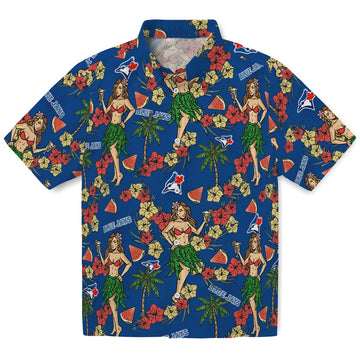 Toronto Blue Jays Hawaiian Shirt - Hawaiian Girls Design | Moonbestprint