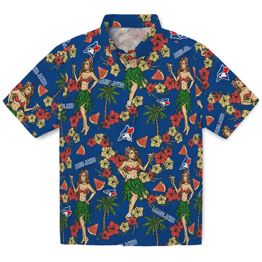 Toronto Blue Jays Hawaiian Shirt - Hawaiian Girls Design | Moonbestprint
