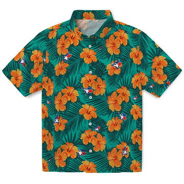 Toronto Blue Jays Hawaiian Shirt - Hibiscus and Palm Leaves | Moonbestprint