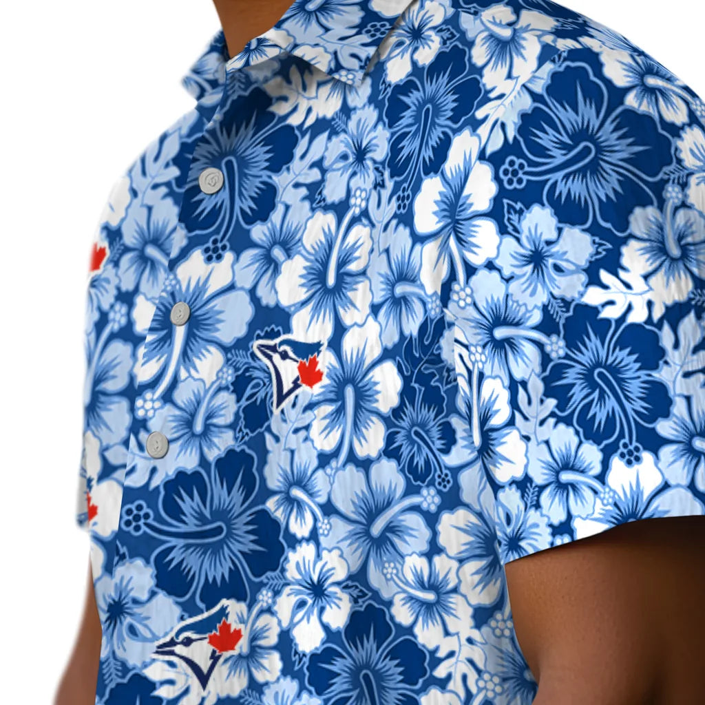 Toronto Blue Jays Hawaiian Shirt - Hibiscus Blooms | Moonbestprint
