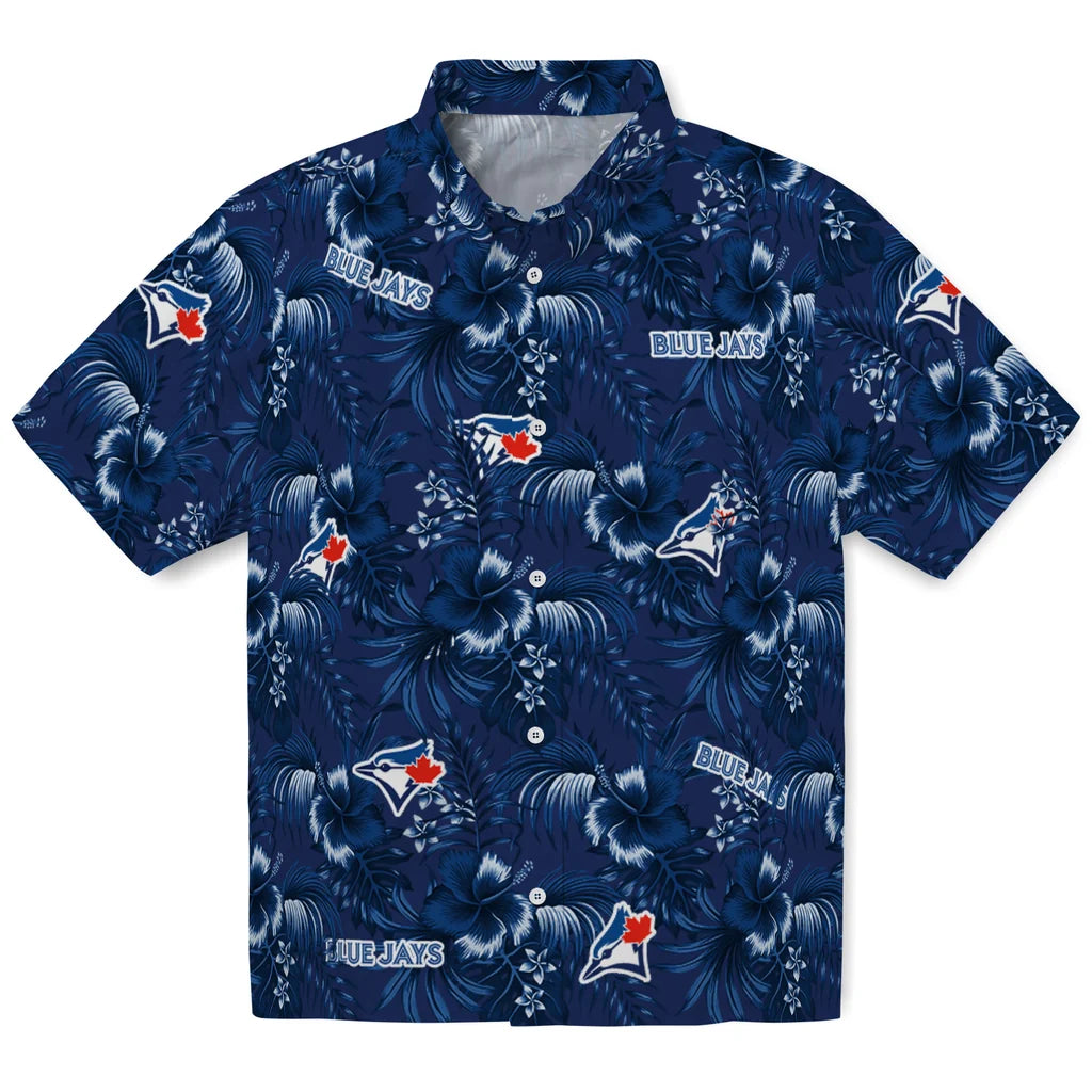 Toronto Blue Jays Hawaiian Shirt - Hibiscus Exotic | Moonbestprint