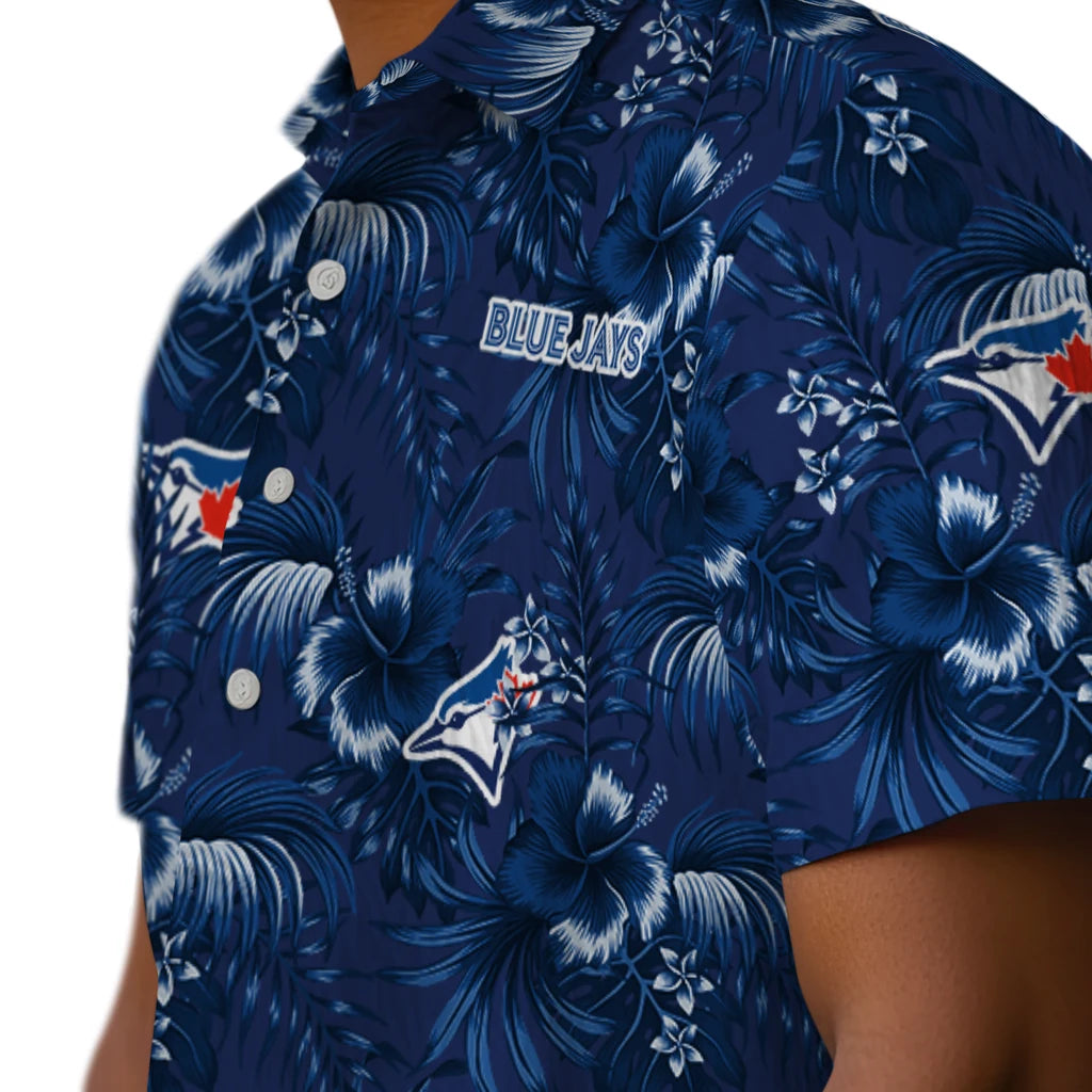 Toronto Blue Jays Hawaiian Shirt - Hibiscus Exotic | Moonbestprint