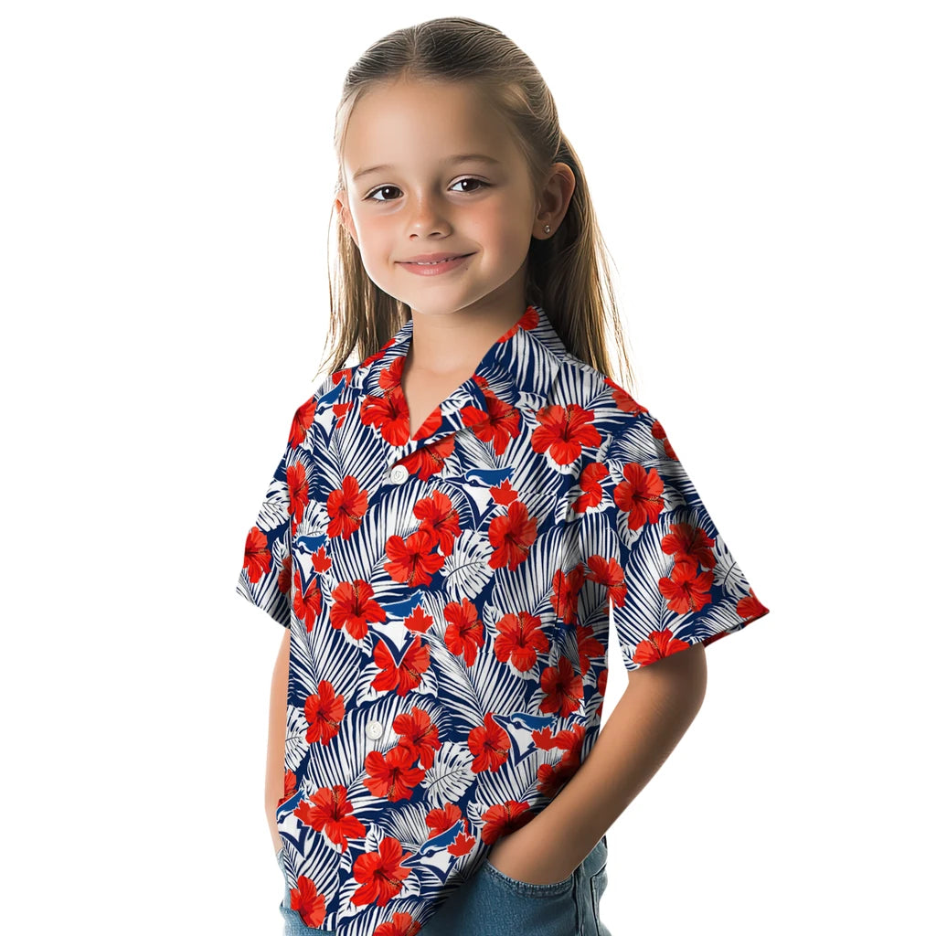 Toronto Blue Jays Hawaiian Shirt - Hibiscus Fiesta | Moonbestprint