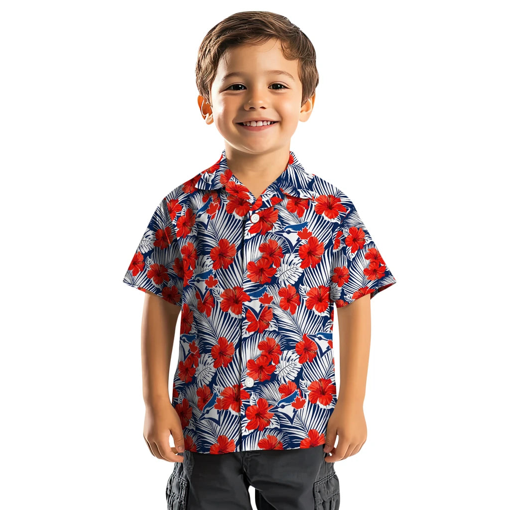 Toronto Blue Jays Hawaiian Shirt - Hibiscus Fiesta | Moonbestprint