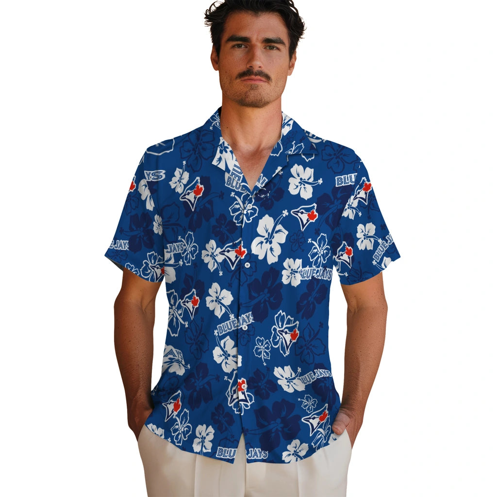 Toronto Blue Jays Hawaiian Shirt - Hibiscus Flower Design | Moonbestprint