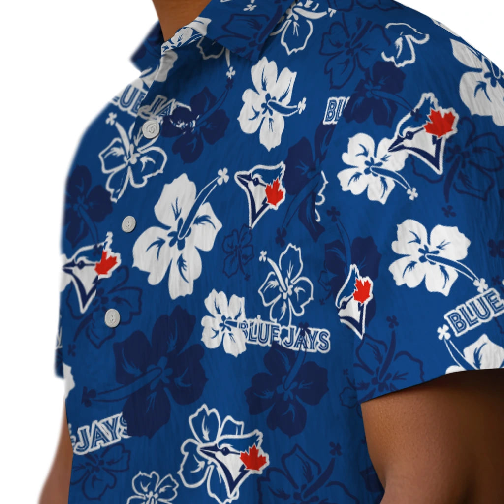 Toronto Blue Jays Hawaiian Shirt - Hibiscus Flower Design | Moonbestprint