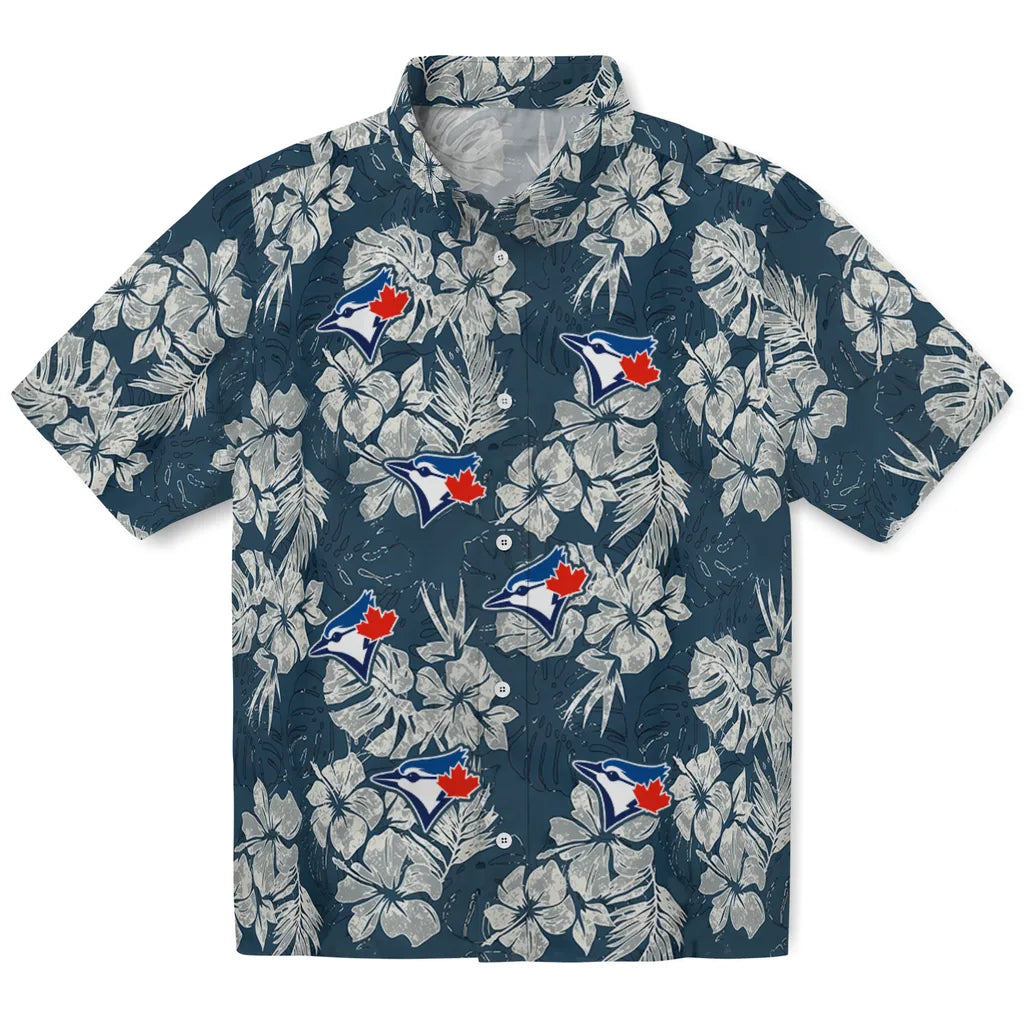 Toronto Blue Jays Hawaiian Shirt - Hibiscus Flowers | Moonbestprint