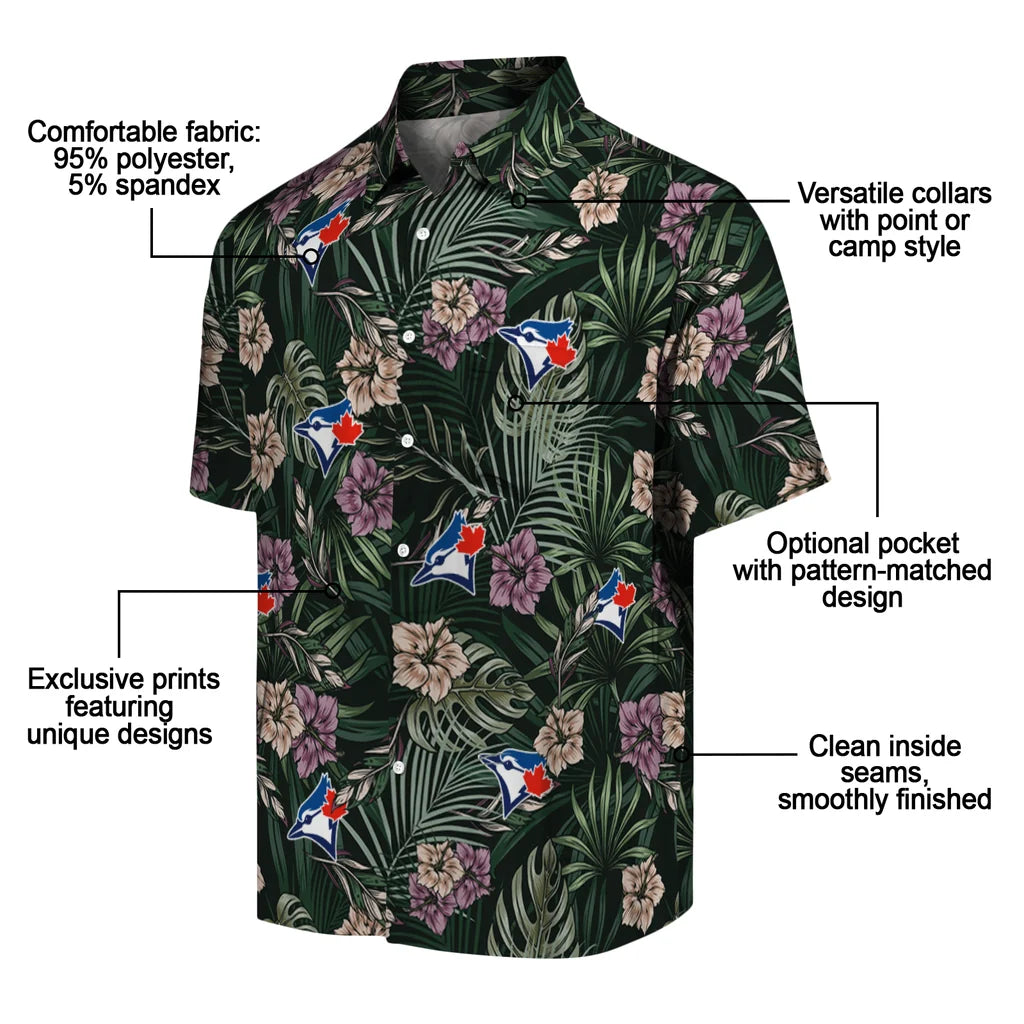 Toronto Blue Jays Hawaiian Shirt - Hibiscus Leaves Pattern | Moonbestprint