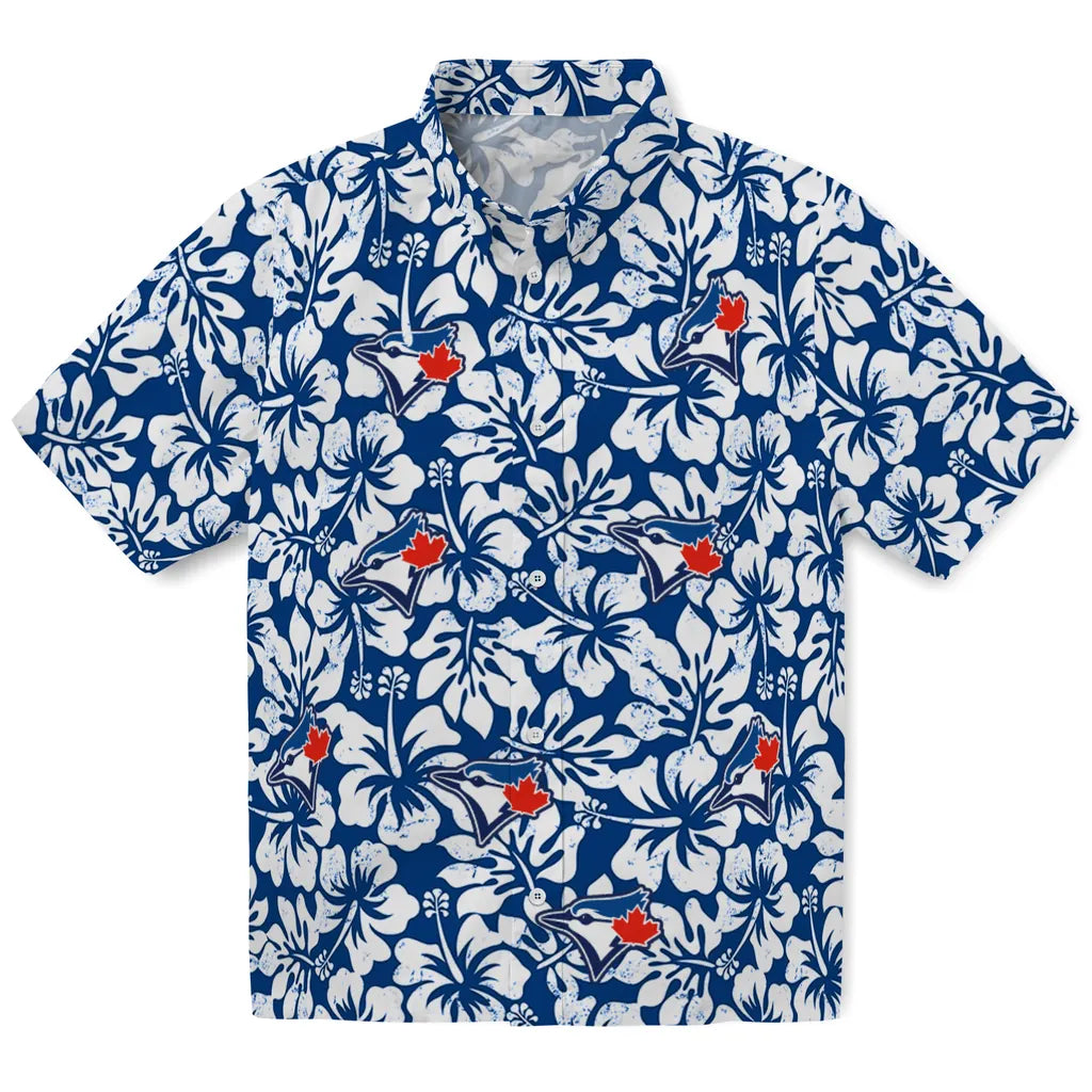 Toronto Blue Jays Hawaiian Shirt - Hibiscus Motif | Moonbestprint