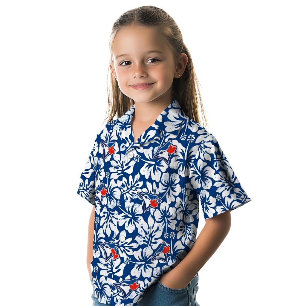 Toronto Blue Jays Hawaiian Shirt - Hibiscus Motif | Moonbestprint